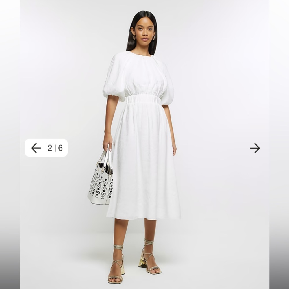 White midi dress